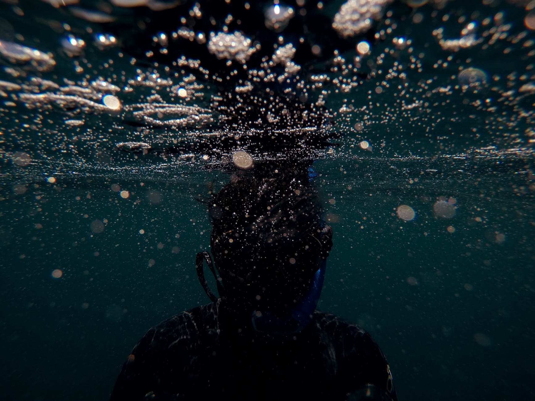 a person underwater
